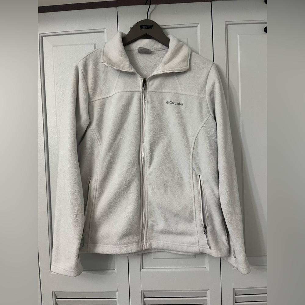 Women’s Columbia Soft White Zip-Up Fleece jacket coat